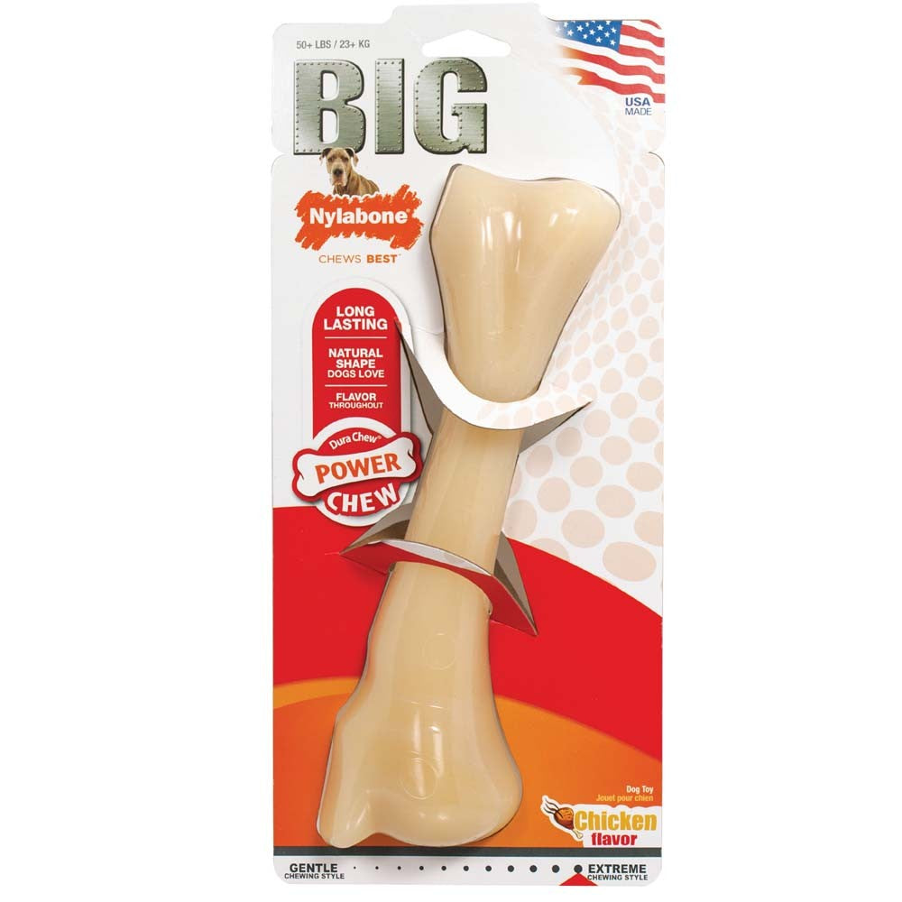 Nylabone Power Chew Monster Bone Big Dog Chew Toy Chicken 1ea/XXL Monster - 50++ lb