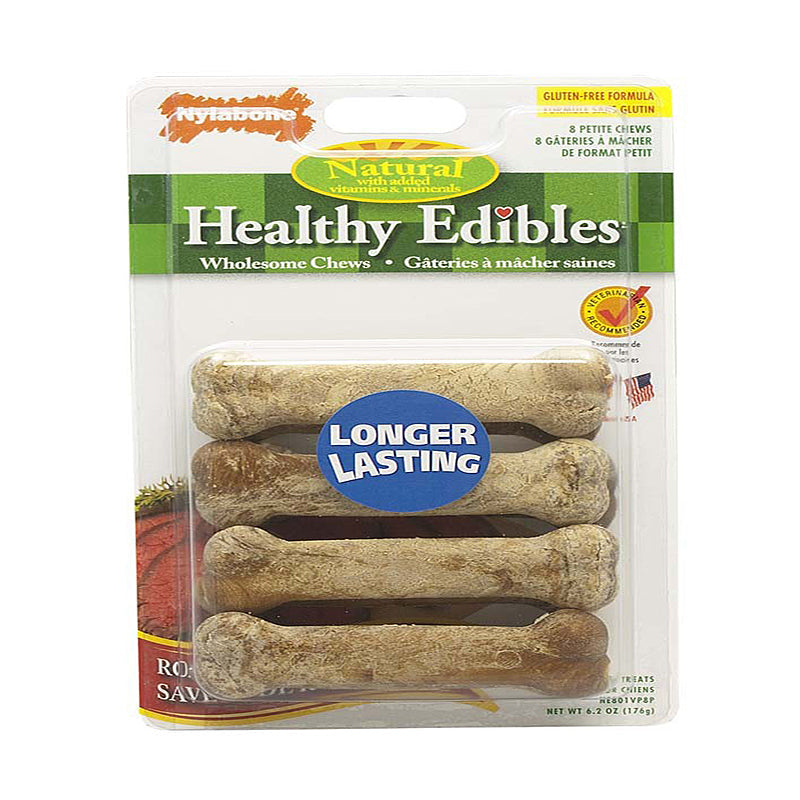 Nylabone Healthy Edibles Roast Beef Flavor Chew Treats for Dog Roast Beef 1ea/XS - Up To 15 lb, 8 ct