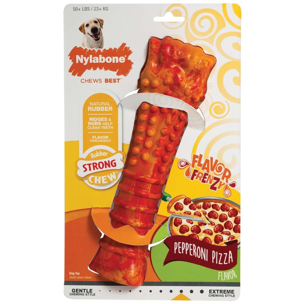 Nylabone Flavor Frenzy Strong Chew Toy Dog Toy Pepperoni Pizza 1ea/XL - 50+ lb