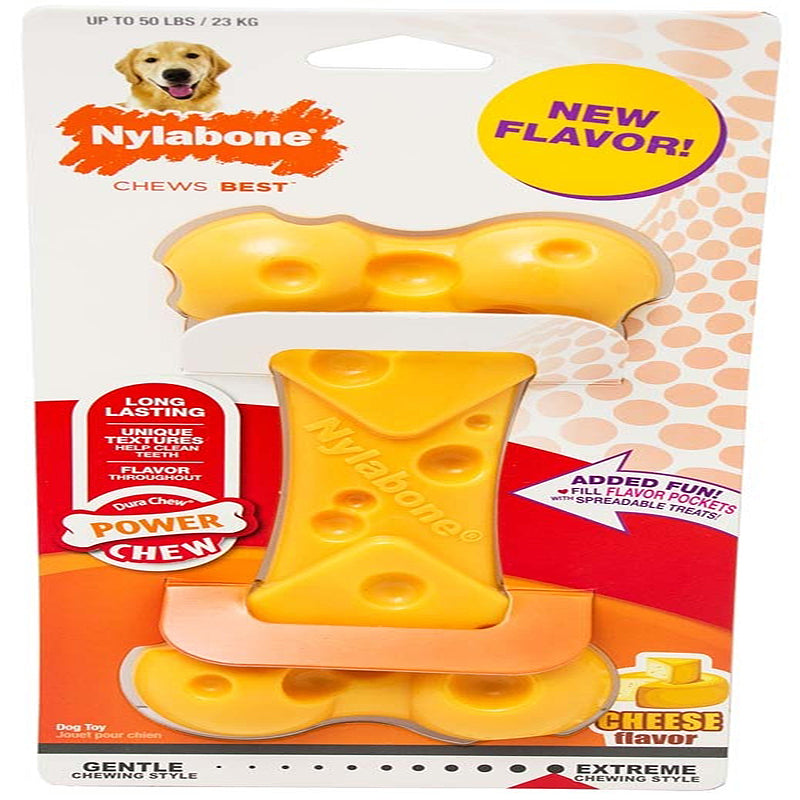 Nylabone Power Chew Cheese Dog Toy Cheese 1ea/XL - 50+ lb