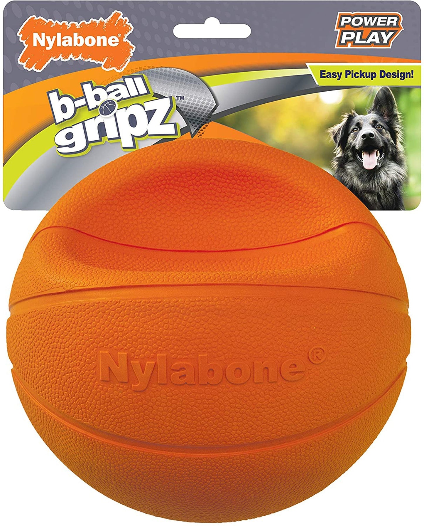 Nylabone Power Play Dog Basketball B-Ball Gripz 1ea/Large