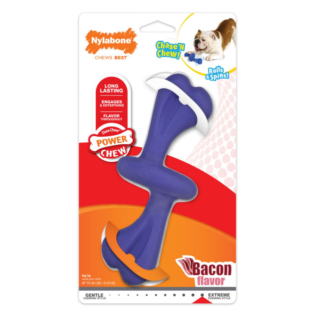 Nylabone Power Chew Rolling Dog Toy Bacon 1ea/Large - Up To 50 lb