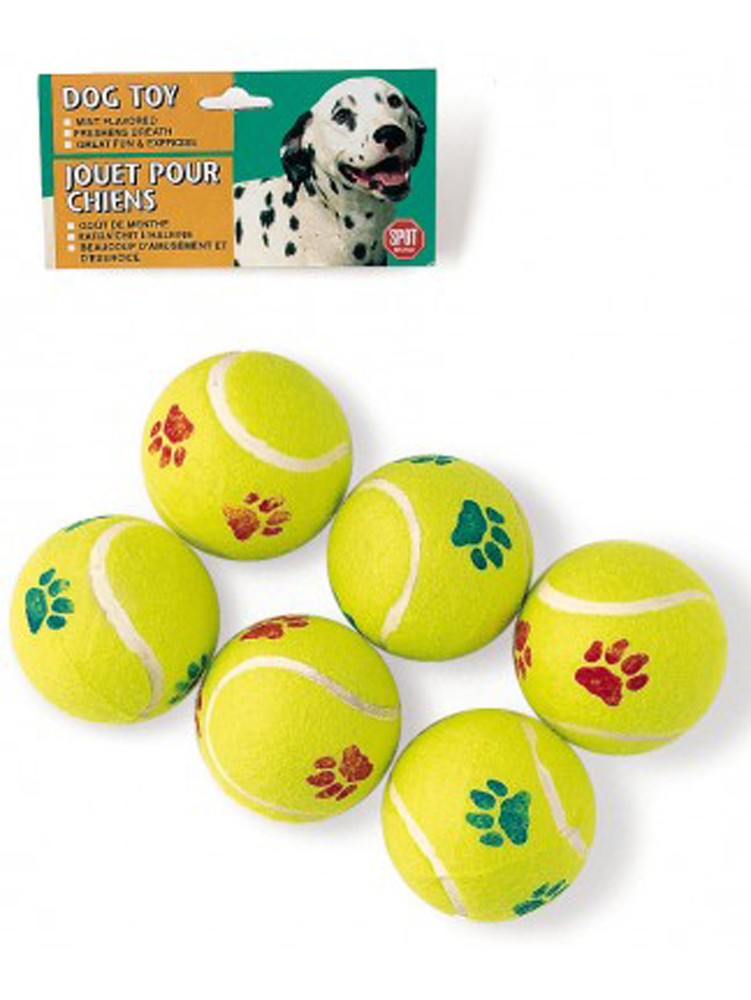 Spot Tennis Ball Dog Toy Assorted 1ea/6 pk, 2,5 in