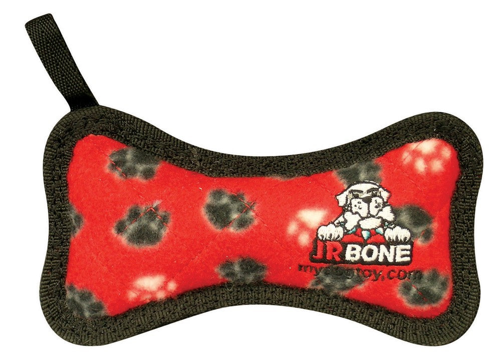 Tuffy Jr Bone Durable Dog Toy Red Paw 1ea/6,2 in