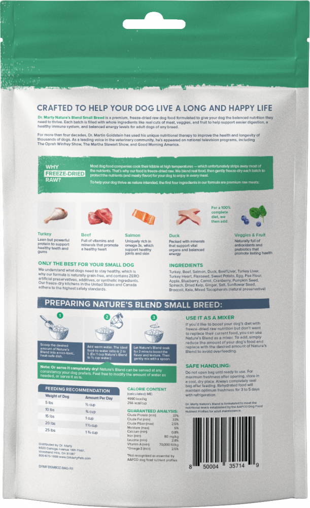 Dr. Marty Nature's Blend Small Breed Freeze Dried Raw Dog Food