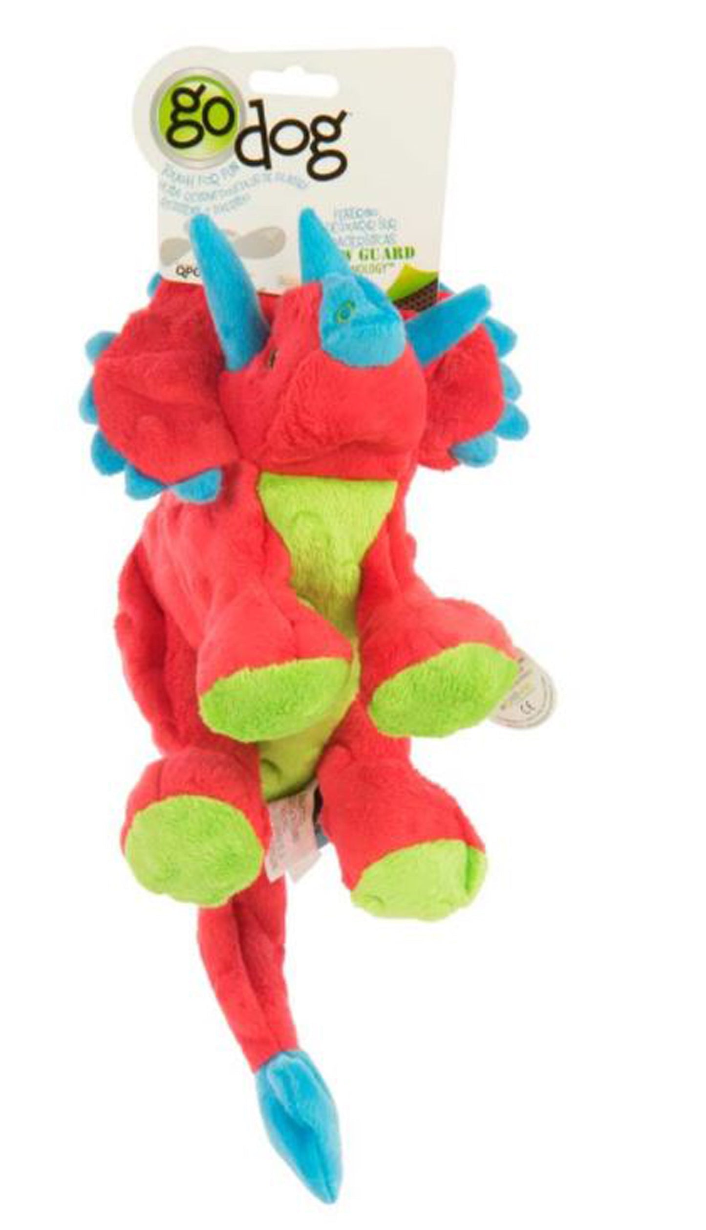 goDog Dinos Frills Durable Plush Squeaker Dog Toy 1ea/LG