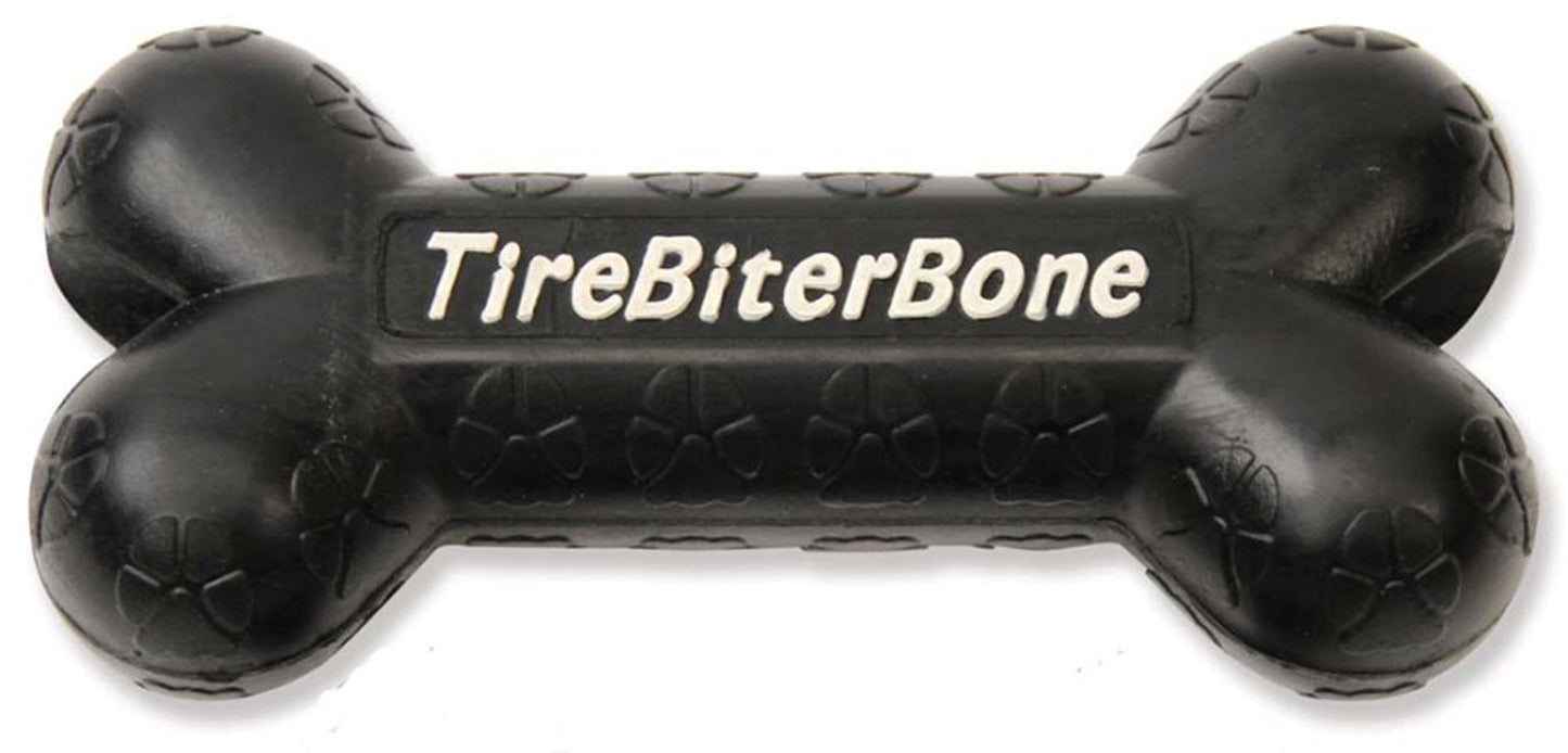Mammoth Pet Products TireBiter Bone with Treat Station Dog Toy Black 1ea/LG, 7,25 in