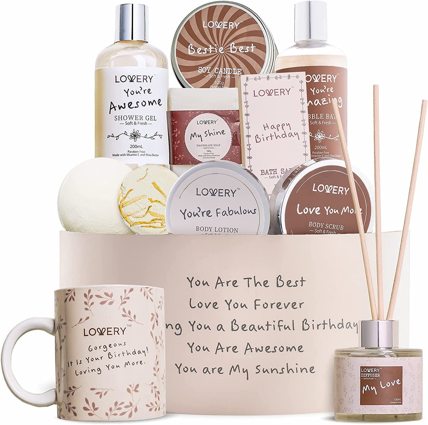Birthday Gift Basket - 15Pc Coconut Home Spa Set