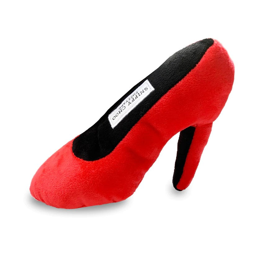 FuzzYard Sniffy Choo Red High Heel Stiletto Pump Shoe Squeaky Plush Dog Toy