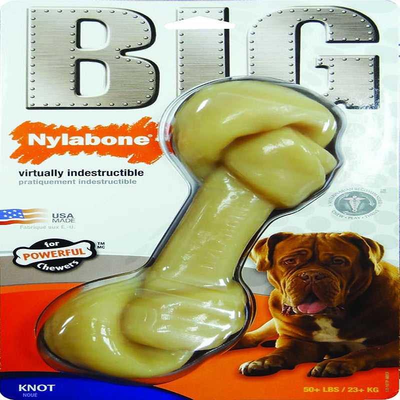 Nylabone Power Chew Mega Knot Bone Big Dog Chew Toy Chicken 1ea/XXL Monster - 50++ lb