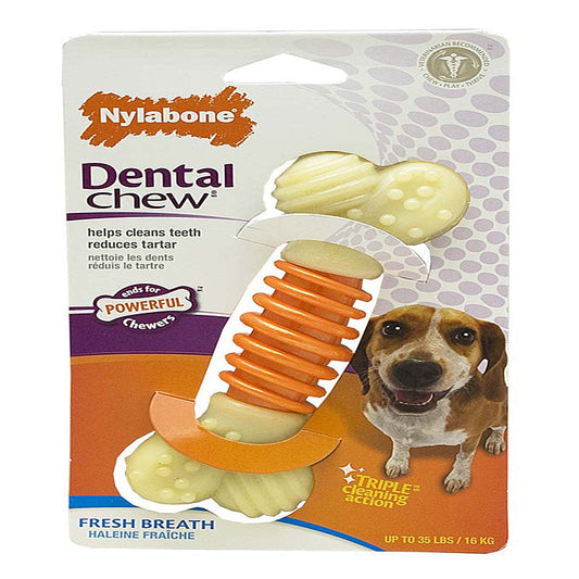 Nylabone PRO Action Dental Power Chew Durable Dog Toy Bacon 1ea/Medium - Up To 35 lb