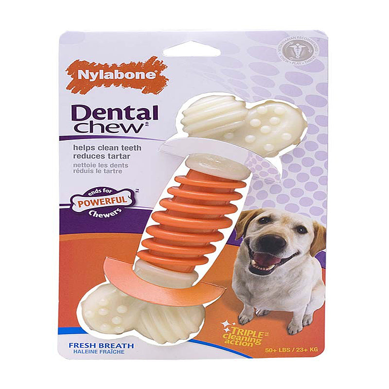 Nylabone PRO Action Dental Power Chew Durable Dog Toy Bacon 1ea/Large - Up To 50 lb