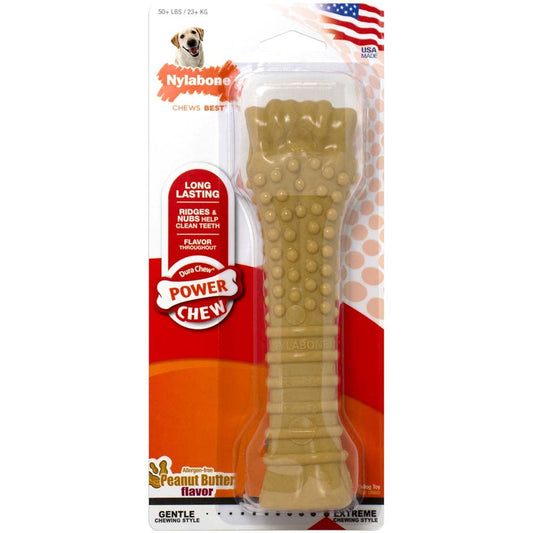 Nylabone Power Chew Durable Dog Toy Peanut Butter 1ea/XL - 50+ lb