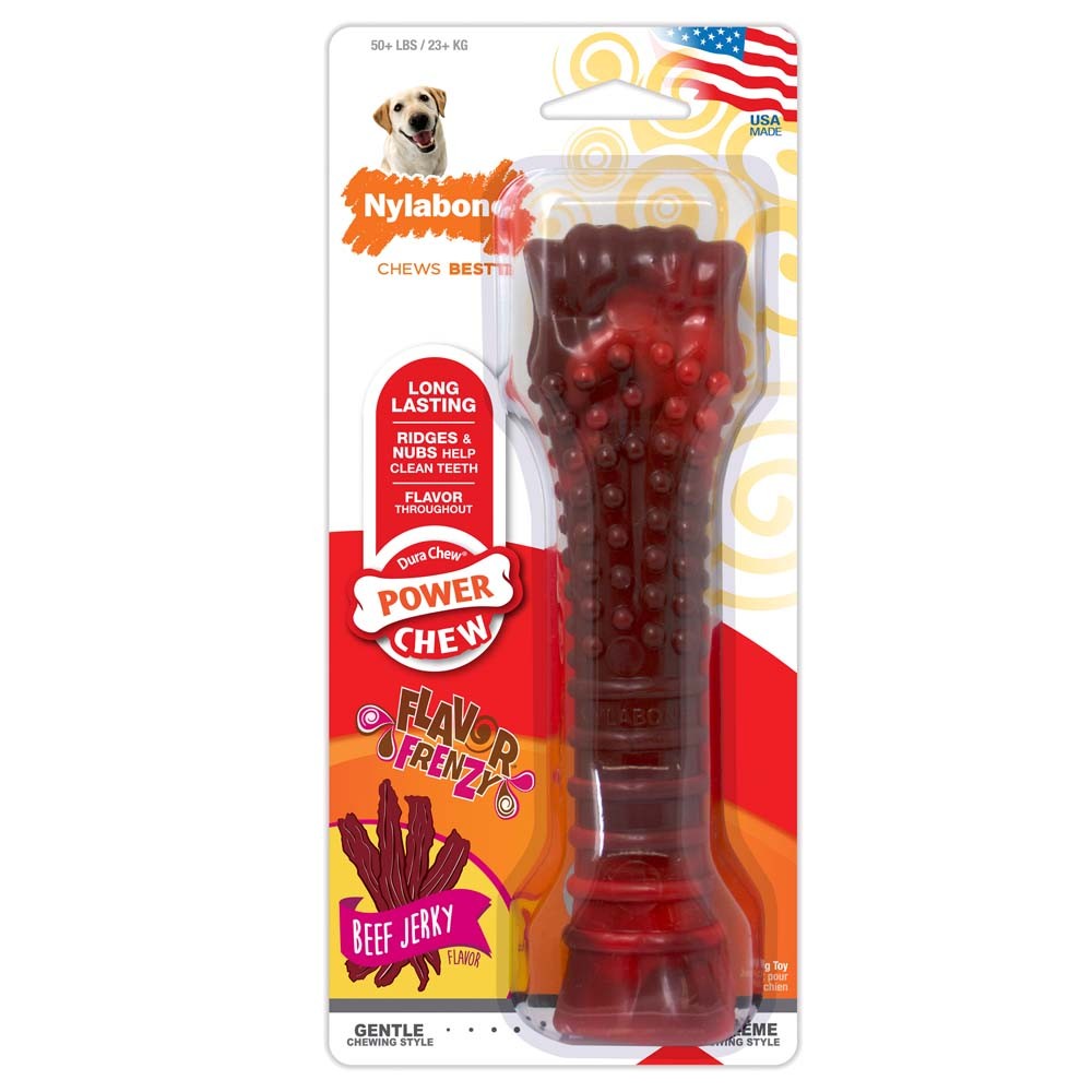 Nylabone Flavor Frenzy Power Chew Dog Toy Beef Jerky 1ea/XL - 50+ lb