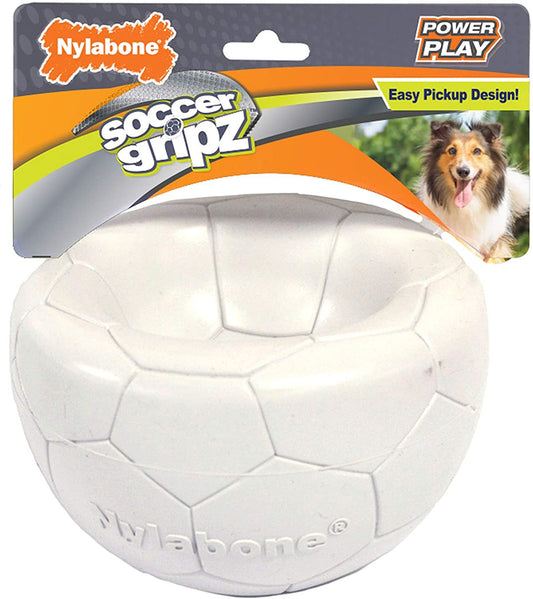 Nylabone Power Play Gripz Dog Soccer Ball Toy with Easy Pickup Design 1ea/Medium