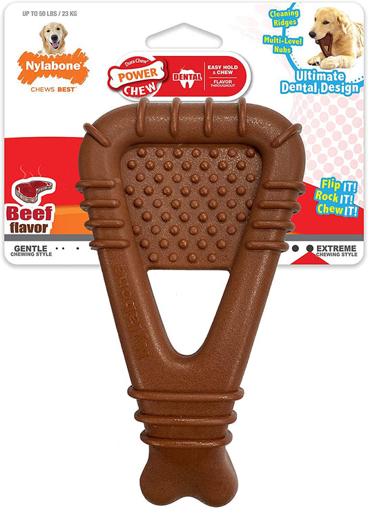 Nylabone Power Chew Arch Bone Dog Dental Chew Toy Beef 1ea/Large - Up To 50 lb