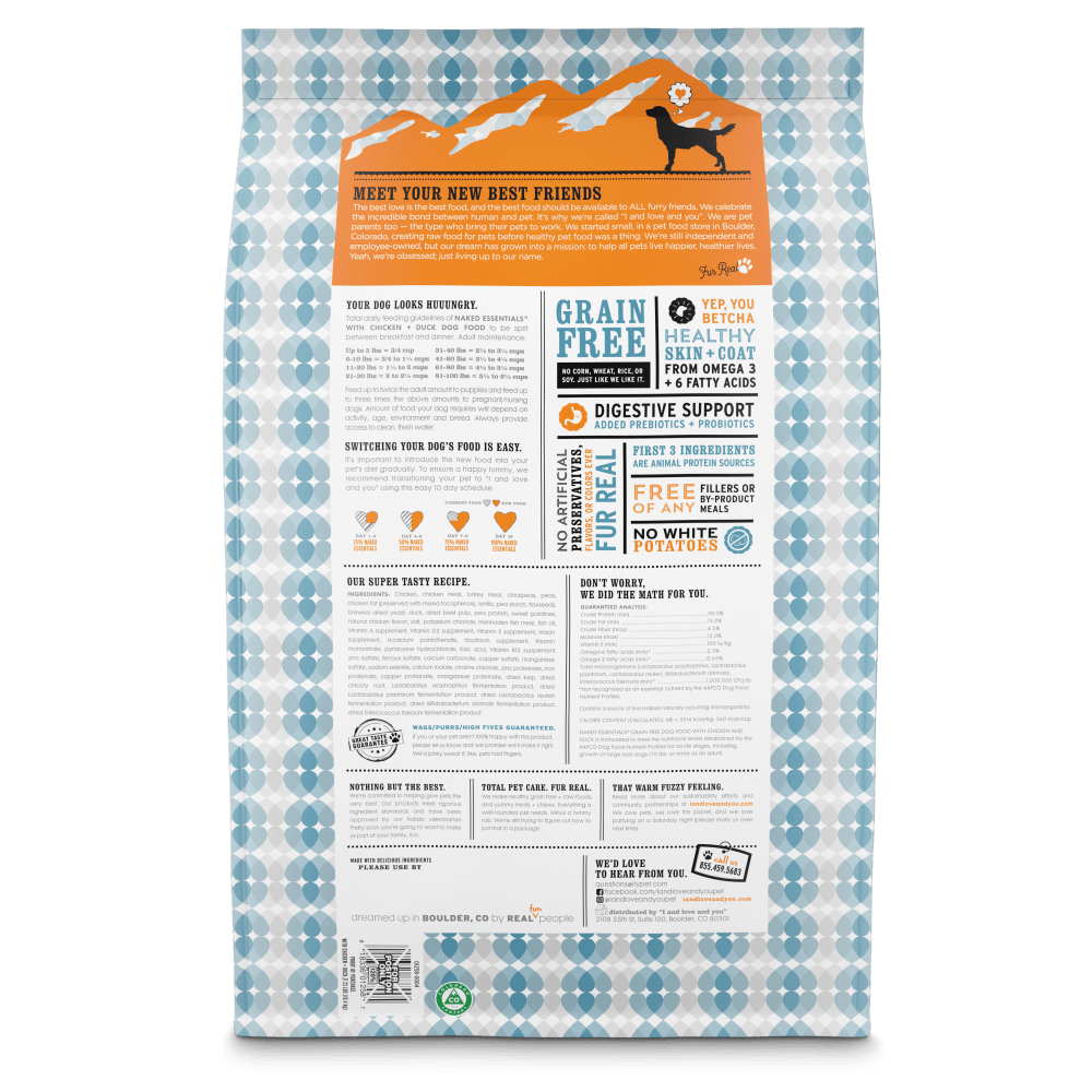 I and Love and You Grain Free Naked Essentials Chicken & Duck Dry Dog Food