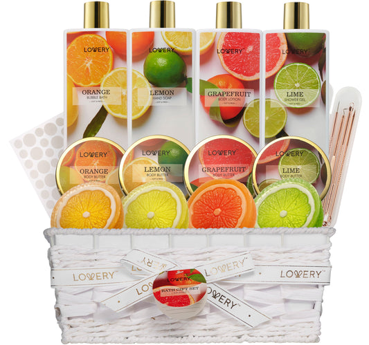 Luxe 4 in 1 Home Bath Gift Set - 20Pc Citrus Spa Kit