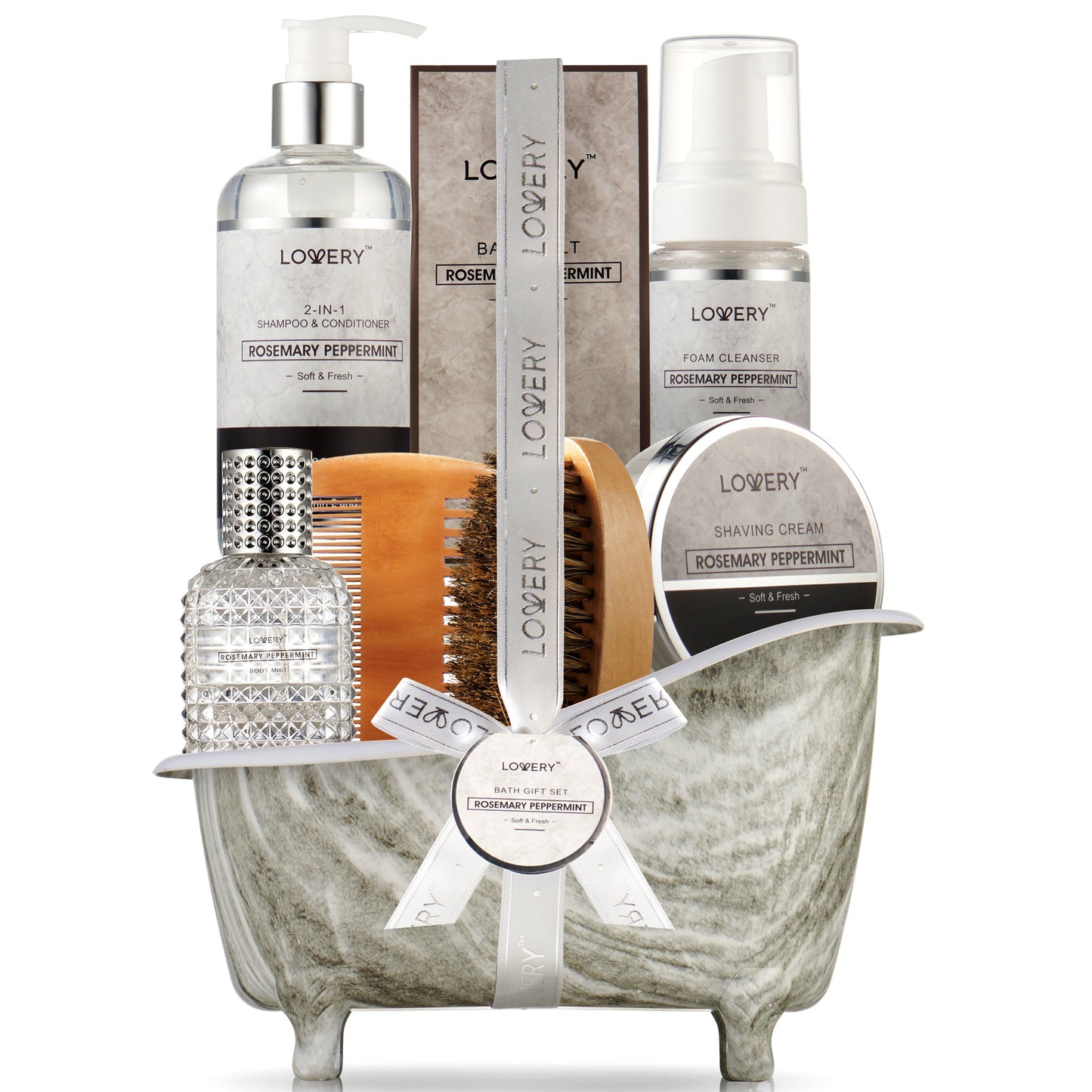 Rosemary Peppermint Body Care Treatment -  9Pc Relaxing Gift Basket