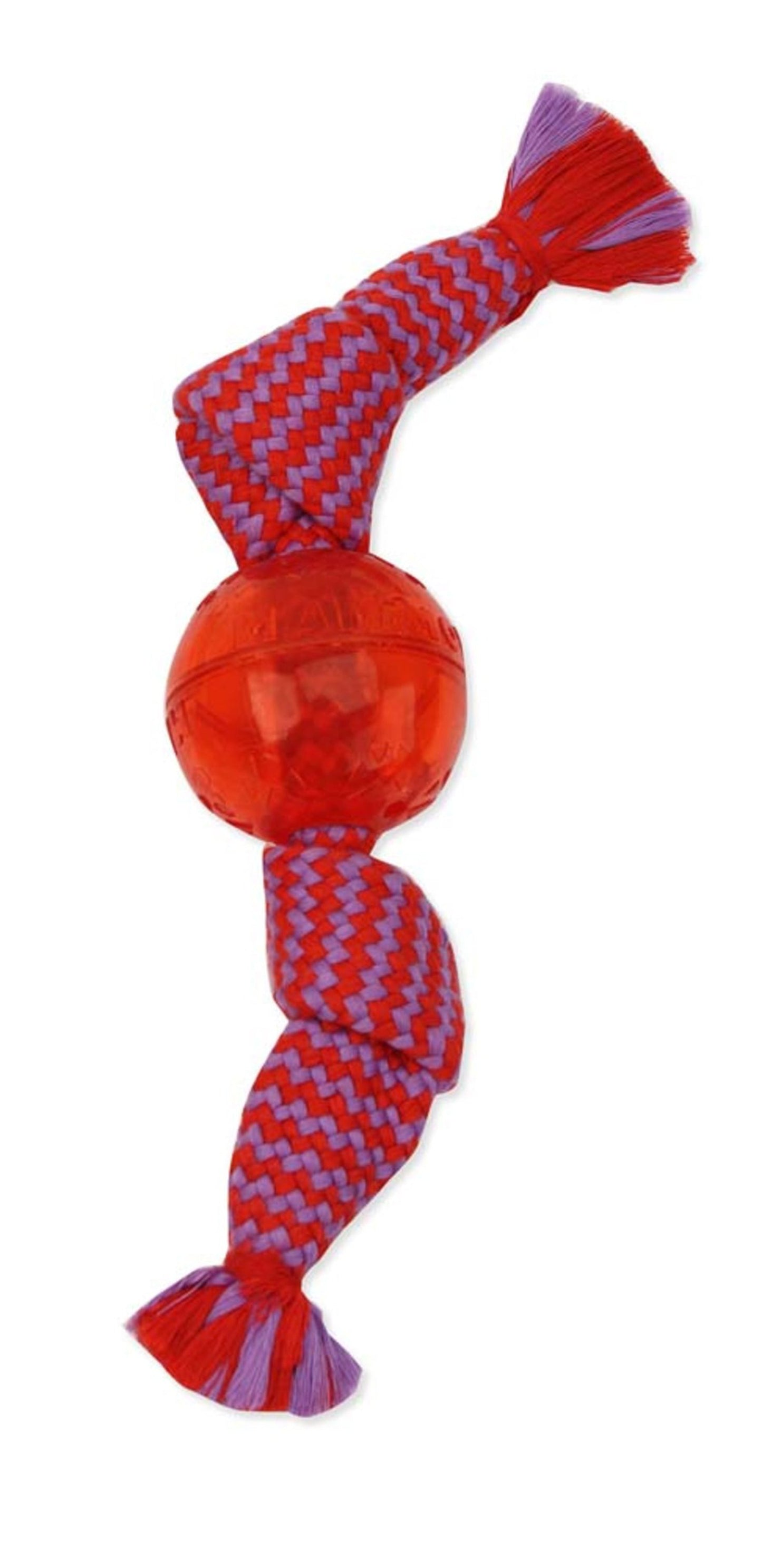 Mammoth Pet Products Candy Wraps Dog Toy With Squeaky Ball Outside Red 1ea/LG, 12 in