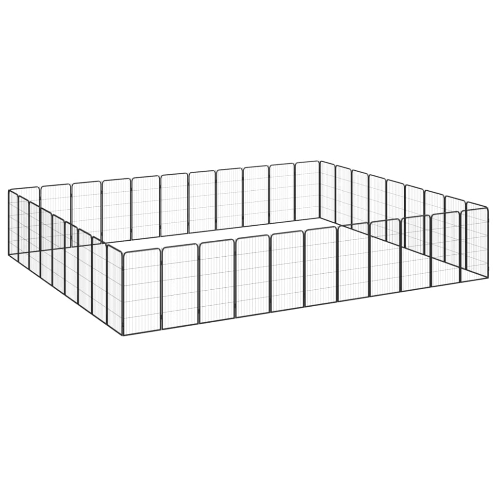 Dog Playpen 4 Panels Black 19.7&quot;X39.4&quot; Powder-Coated Steel