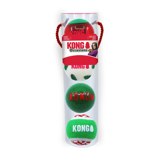 Kong Holiday Occasions Medium Ball Dog Toy 4 Pack