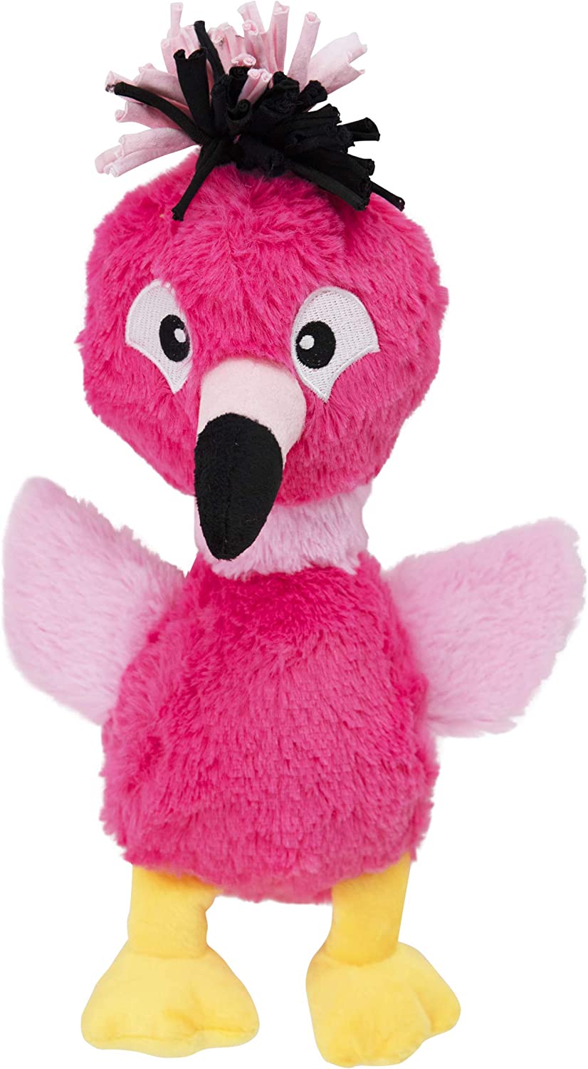 Outward Hound Pink Flamingo Braidy Budz Squeaky Plush Dog Toy