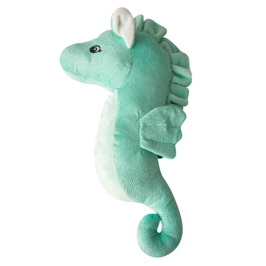 SnugArooz Shelly & Sandy Seahorse Squeaky Plush Dog Toys - Purple & Aqua - Aura In Pink Inc.