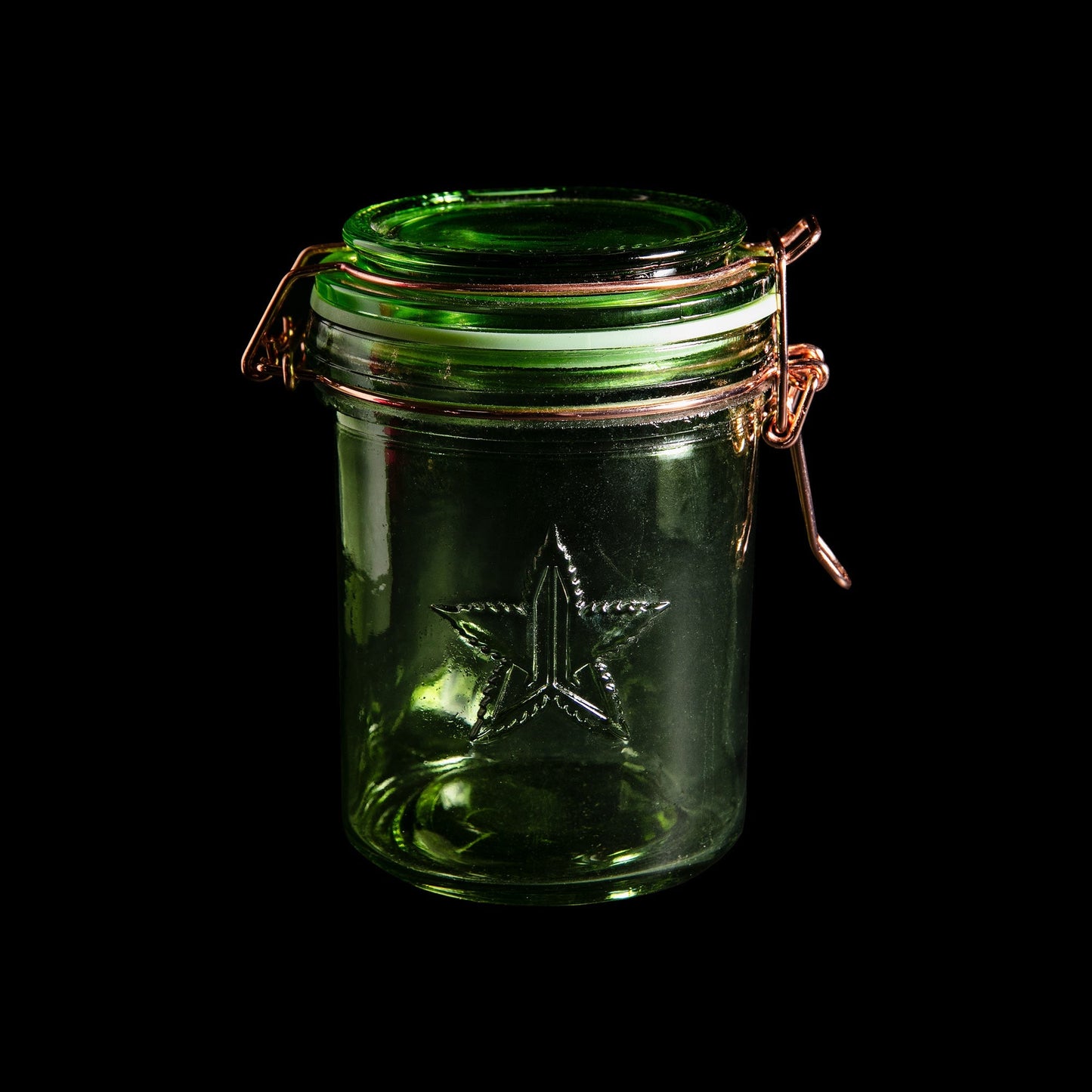 350 ML SNAP LID GREEN GLASS JAR
