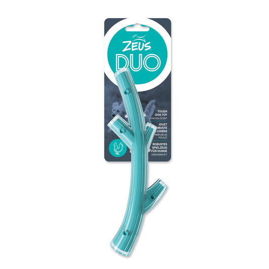 Zeus Duo Dog Toy Stick Chicken Scent Turquoise