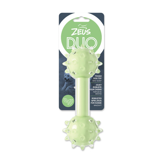 Zeus Duo Dog Toy Spike Dumbbell Mint Scent Green