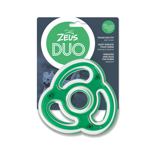Zeus Duo Dog Toy Ninja Star Mint Scent Green