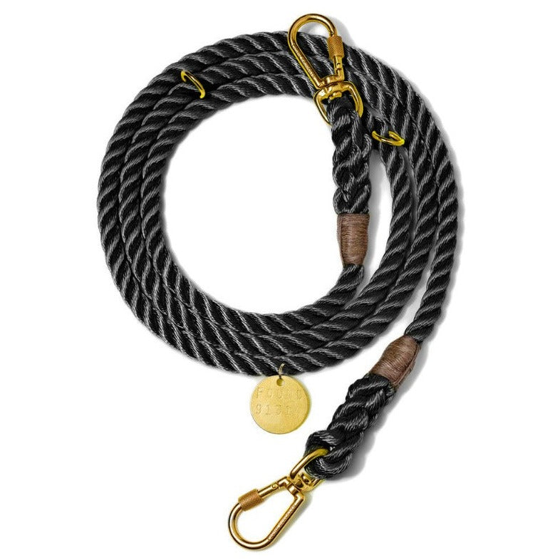 Found My Animal Adjustable Black Rope Leash