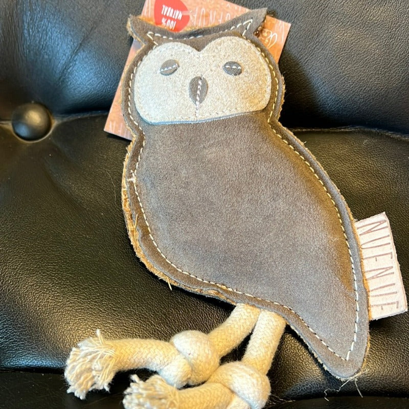 Nufnuf Owl Suede Dog Toy