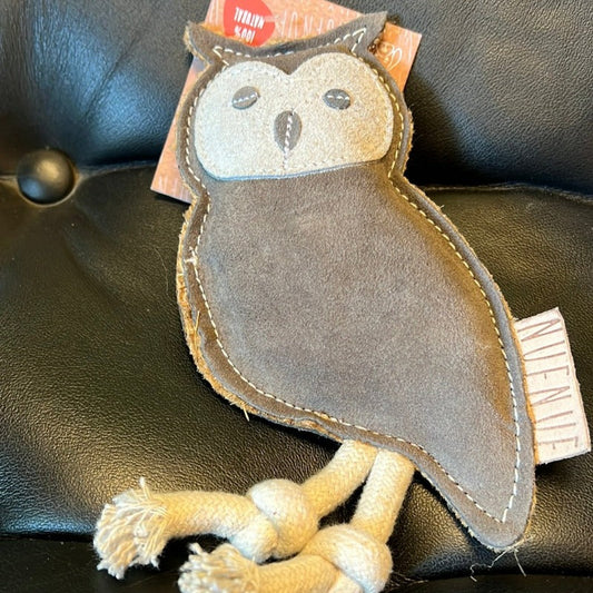 Nufnuf Owl Suede Dog Toy