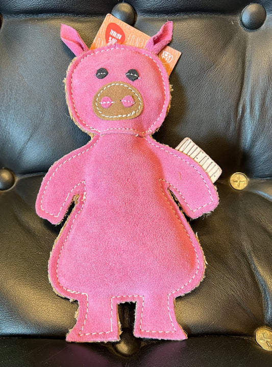 Nufnuf Piggy Suede Dog Toy