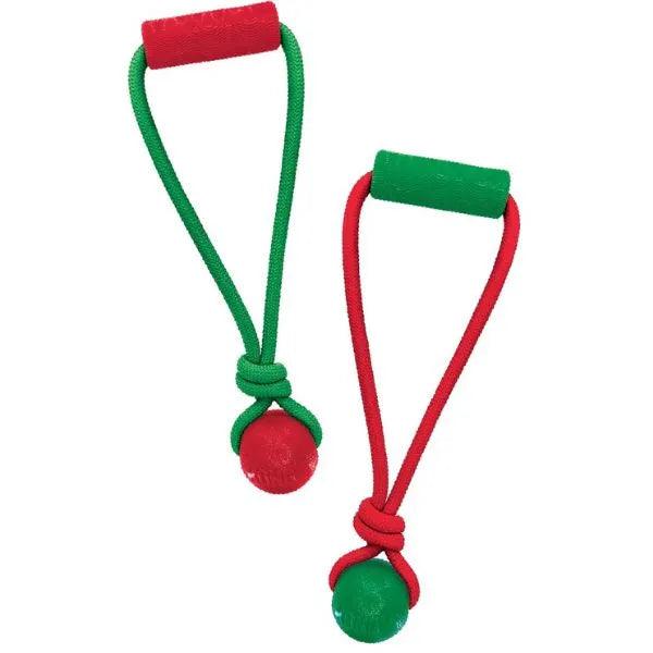 Kong Holiday Dog Toy Jaxx Brights Tug With Ball