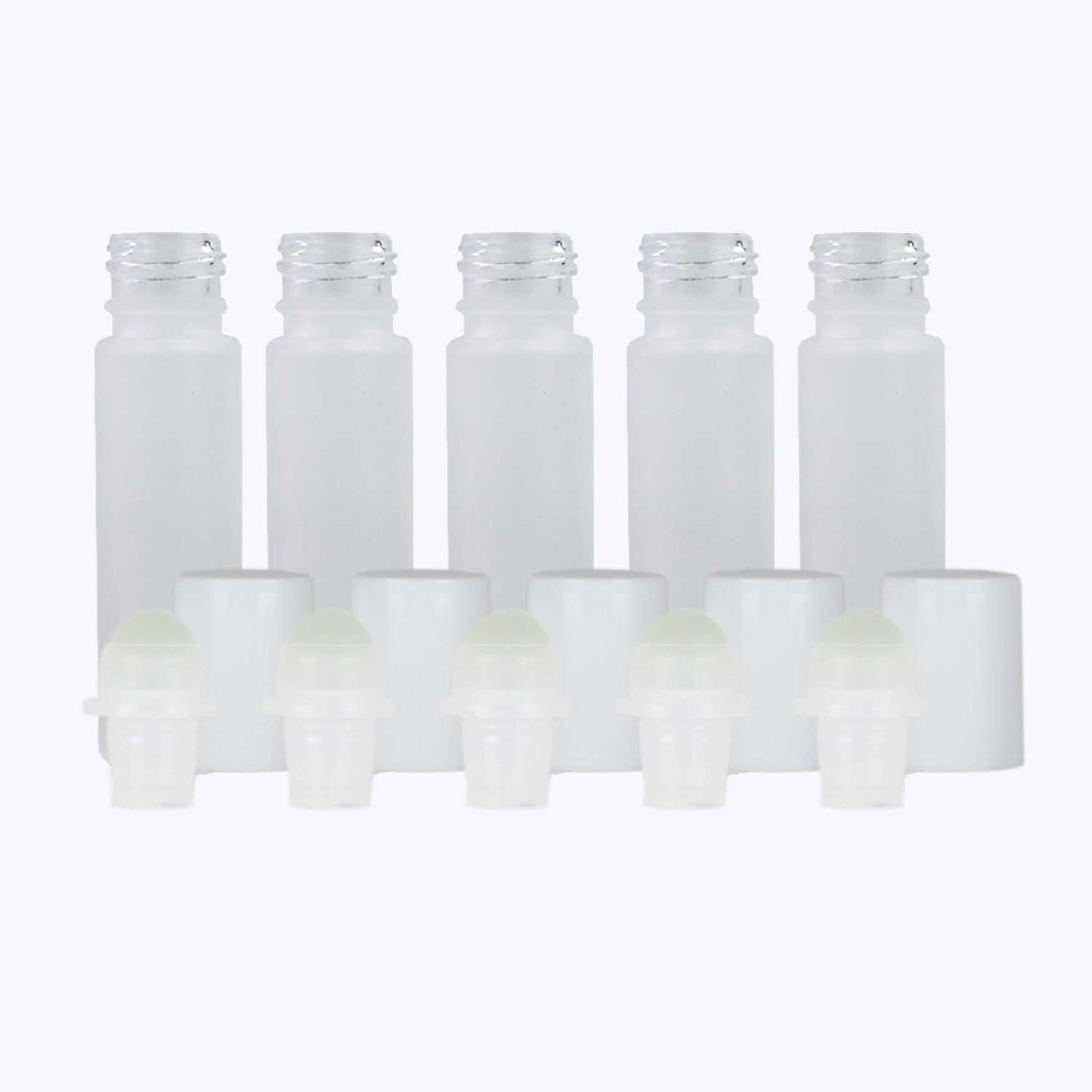 10 ml White Frosted Glass Roller Bottle (Pack of 5) Glass Roller Bottles Your Oil Tools White Glass